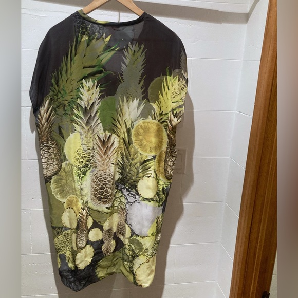 Midi silk kaftan - flowy dress - size M - Picture 4 of 6